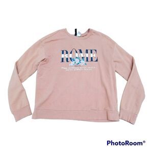 DIVIDED H&M Classic Women's Pink Sweatshirt "ROME" Size S